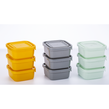 Caja de almuerzo de plástico de contenedor de alimentos cuadrados 3PK 3pcs